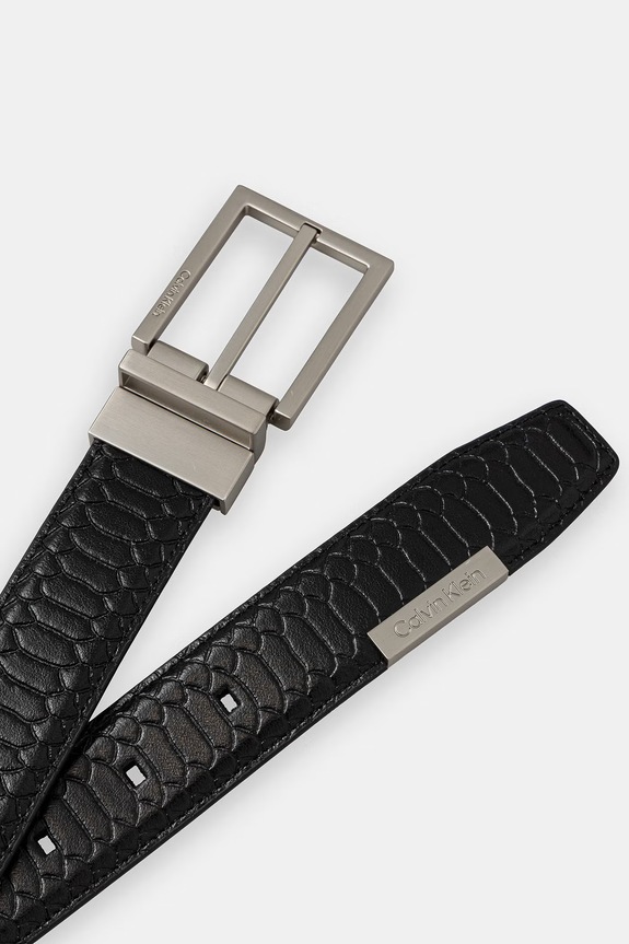 Calvin Klein obojstranný opasok pánsky kožený LV04D7079G čierna SS26