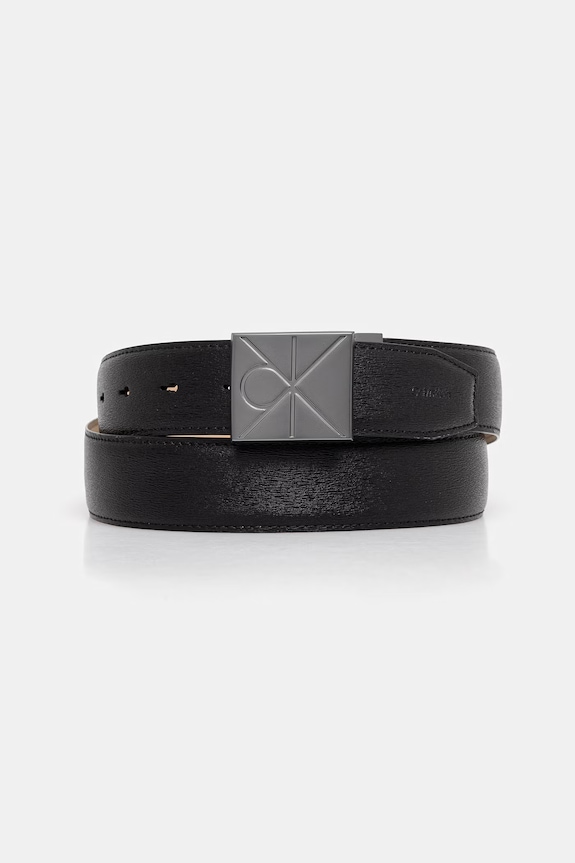 Calvin Klein opasok pánsky kožený čierna LV04D7081G