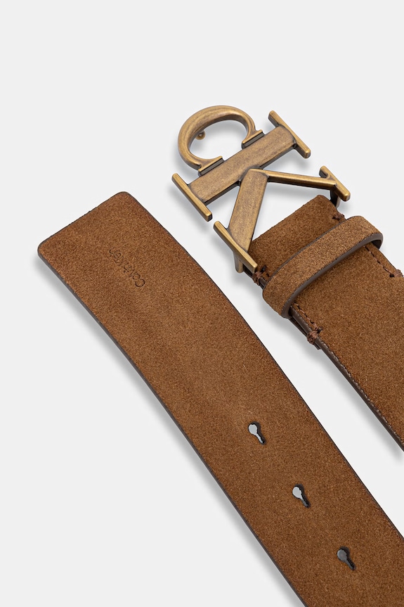 Calvin Klein pasek męski zamszowy LV04D7084G brązowy SS26