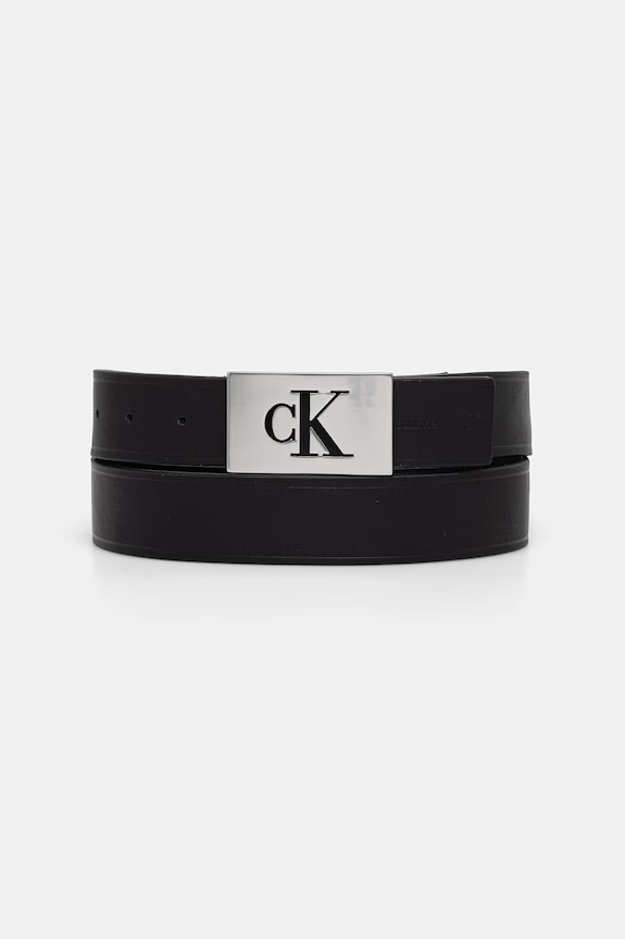 Calvin Klein pasek męski skórzany czarny LV04D7087G