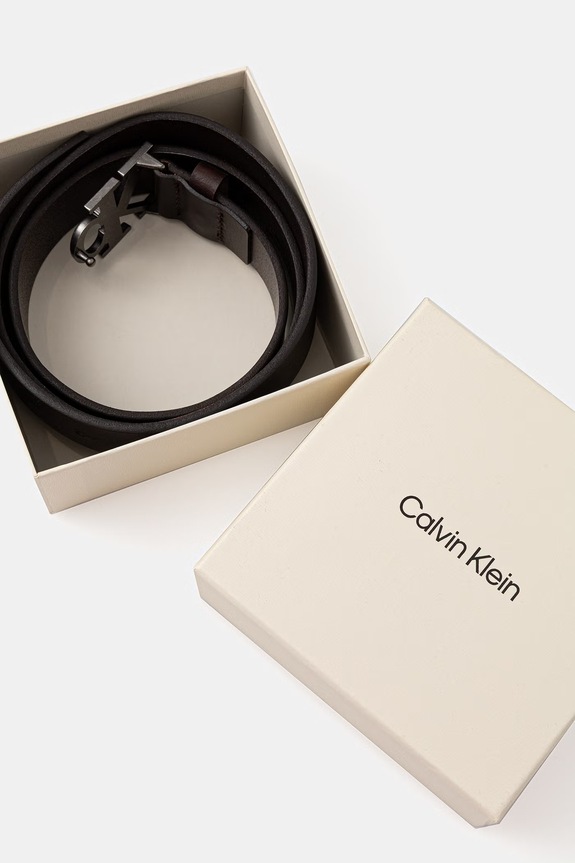 Doplnky Calvin Klein opasok pánsky kožený LV04D7091G hnedá