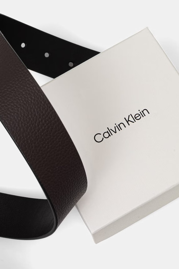 Calvin Klein pasek dwustronny męski skórzany czarny LV04D7118G