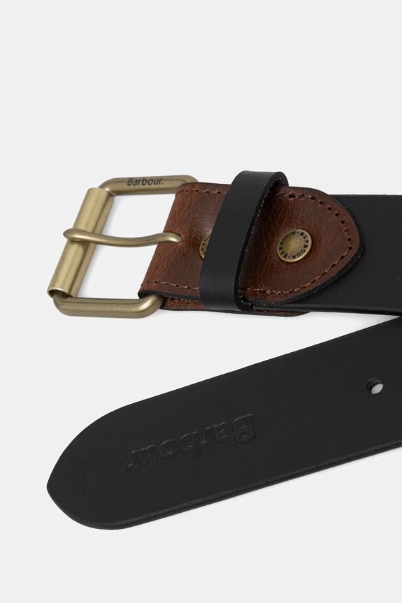 Barbour curea pentru bărbați, din piele MAC0351 negru SS26