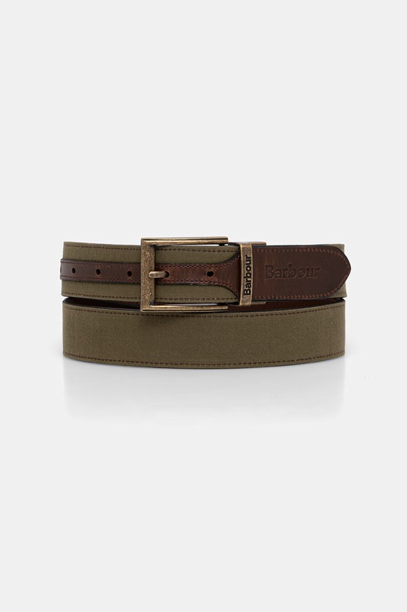 Barbour pasek męski skórzany MAC0485 zielony SS26