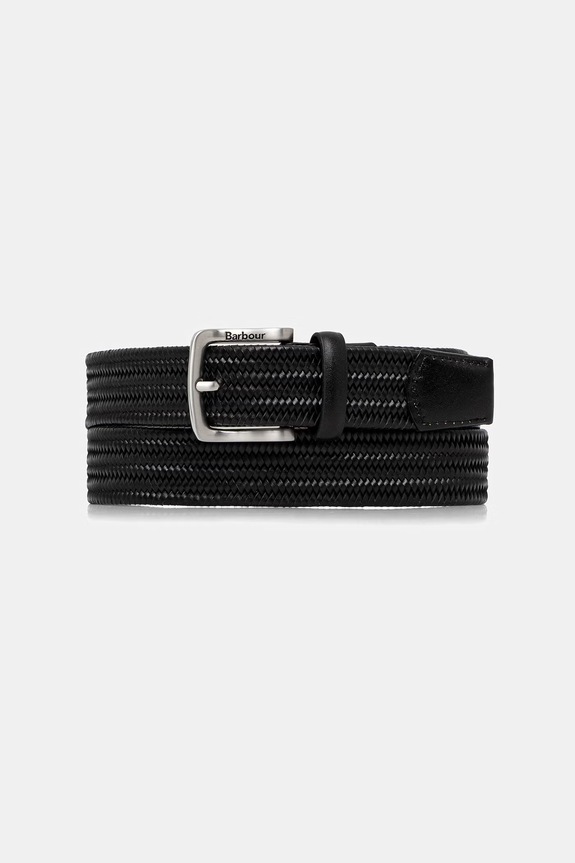Barbour curea împletită pentru femei, din piele negru MAC0486