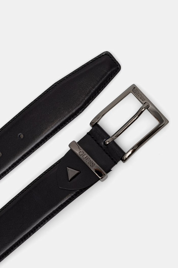 Δερμάτινη ζώνη Guess BM7875.P6235 μαύρο SS26