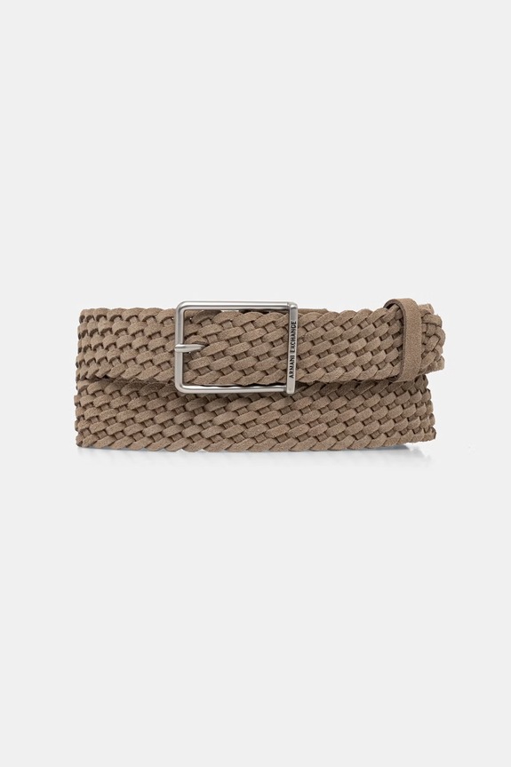 Armani Exchange pasek parciany męski zamszowy beżowy XM002661.AF22851