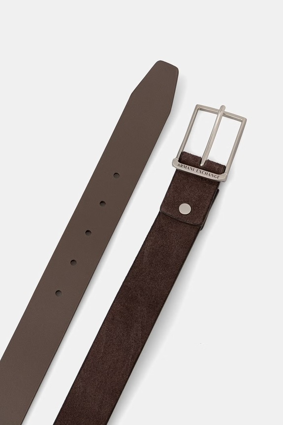 Armani Exchange pasek męski zamszowy XM002694.AF22942 brązowy SS26