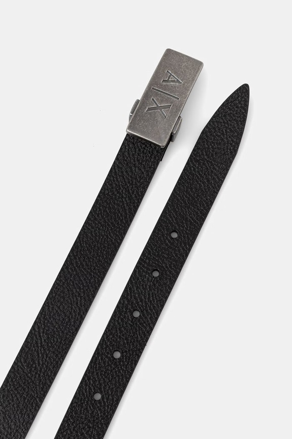 Armani Exchange pasek męski skórzany XM002837.AF22856 czarny SS26