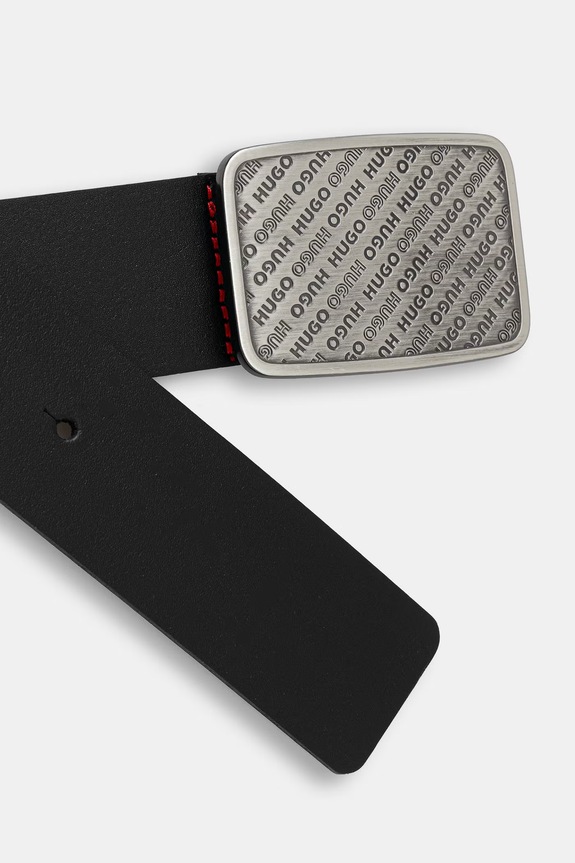 HUGO pasek męski skórzany Giacob_Sz40 50563649 czarny SS26