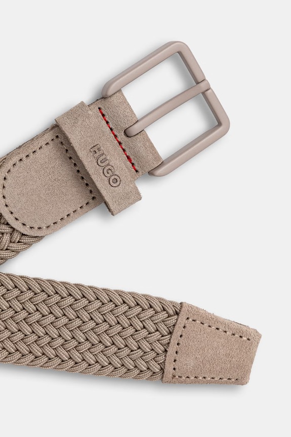 HUGO pasek parciany męski Gethin-WnE_Sz35 50563651 beżowy SS26