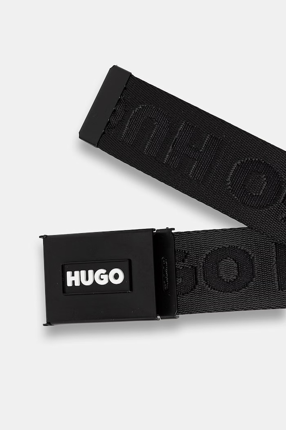 HUGO remen za muškarce Garratt-Plate-W 50563804 crna SS26