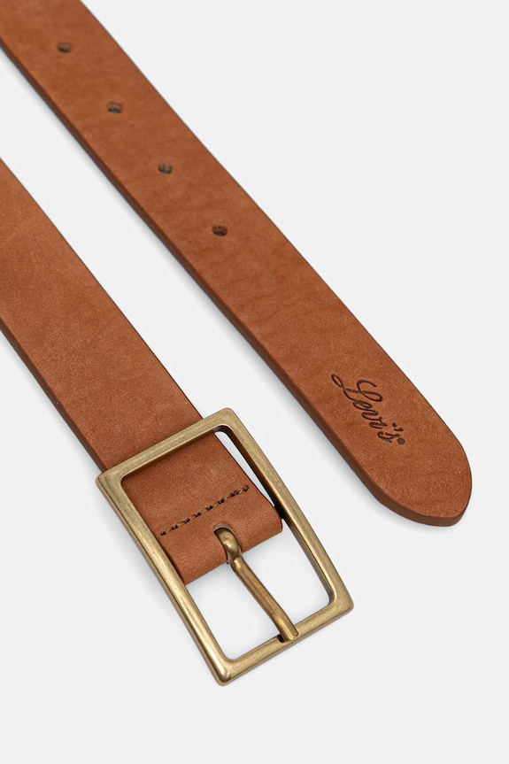 Δερμάτινη ζώνη Levi's RECTANGLE BUCKLE 004CH πορτοκαλί SS26