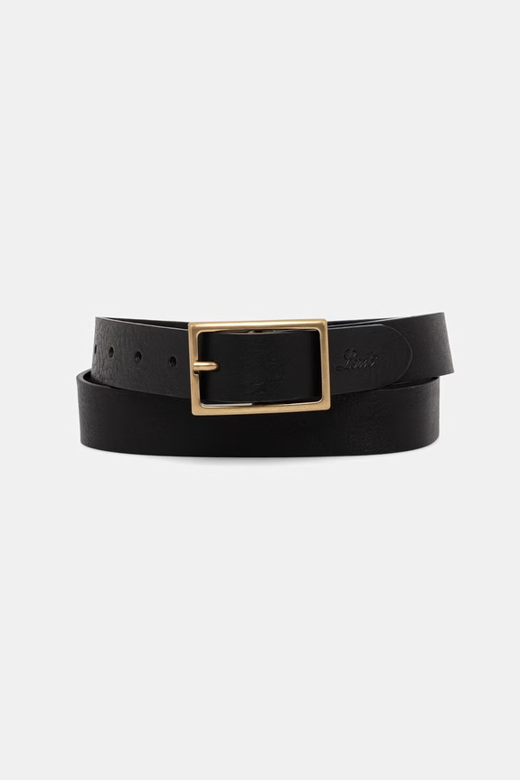 Levi's pasek skórzany RECTANGLE BUCKLE czarny 004CH