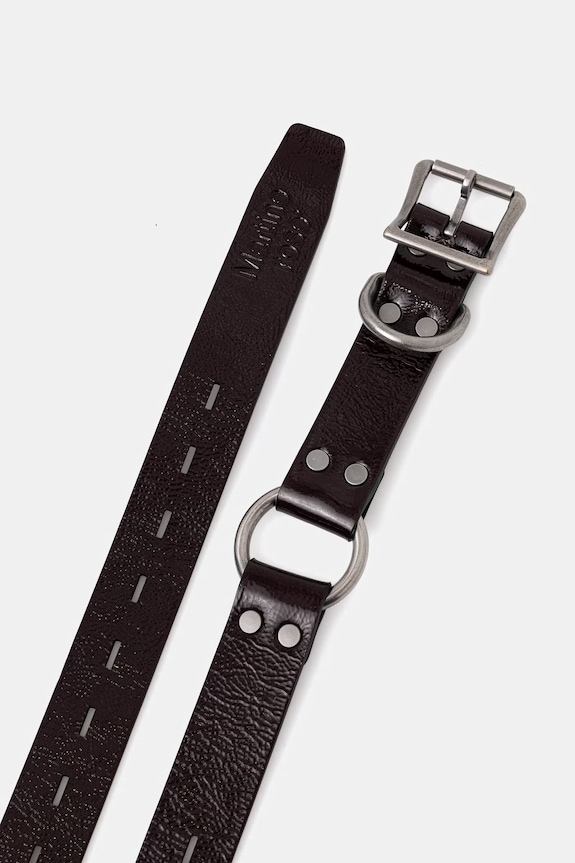 Martine Rose Bondage Belt pasek skórzany 1138LP34113 bordowy SS26
