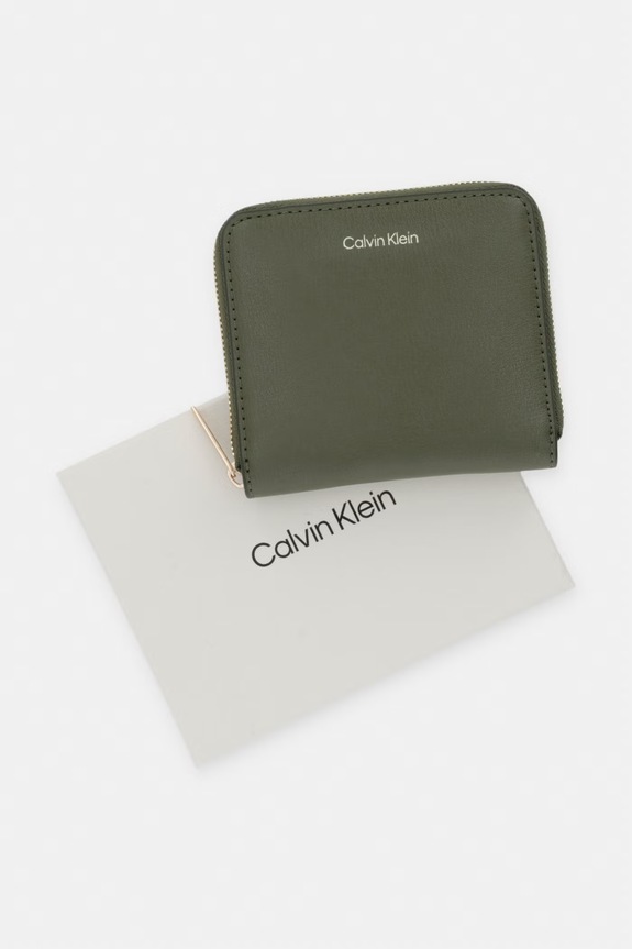 Calvin Klein portfel damski z imitacji skóry LV04F1120G zielony