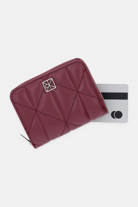 Calvin Klein portfel damski z imitacji skóry różowy LV04F1124G