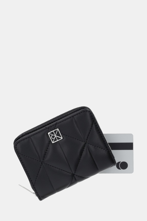 Calvin Klein portfel damski z imitacji skóry czarny LV04F1124G