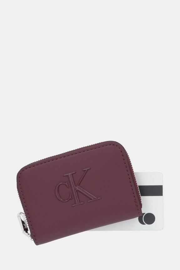 Calvin Klein portofel de damă cu imitație de piele burgundia LV04F1154G