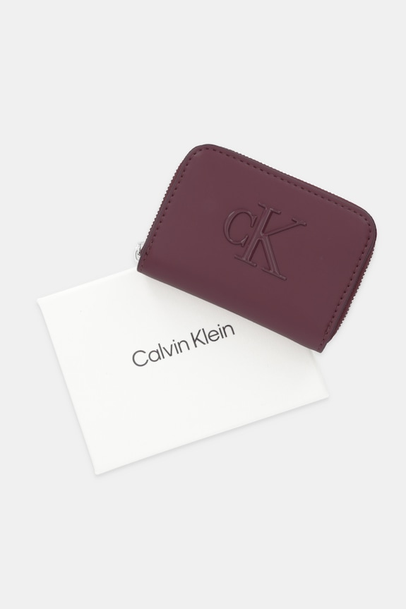 Calvin Klein portofel de damă cu imitație de piele LV04F1154G burgundia