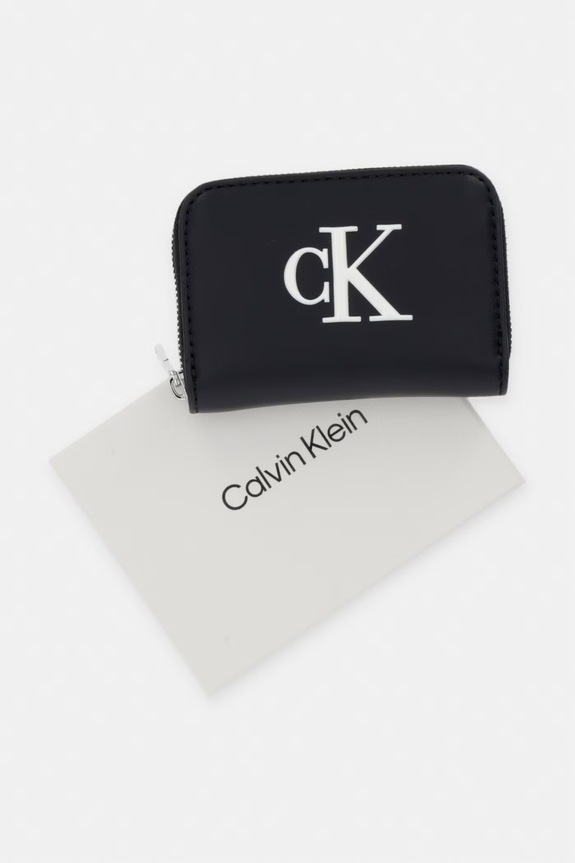 Calvin Klein portfel damski z imitacji skóry LV04F1154G czarny