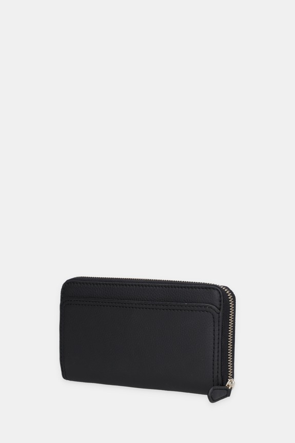 Δερμάτινο πορτοφόλι BOSS Lenah Ziparound 50558016 μαύρο SS26