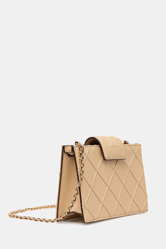 Δερμάτινη τσάντα Tory Burch Fleming 167250.700 μπεζ SS26