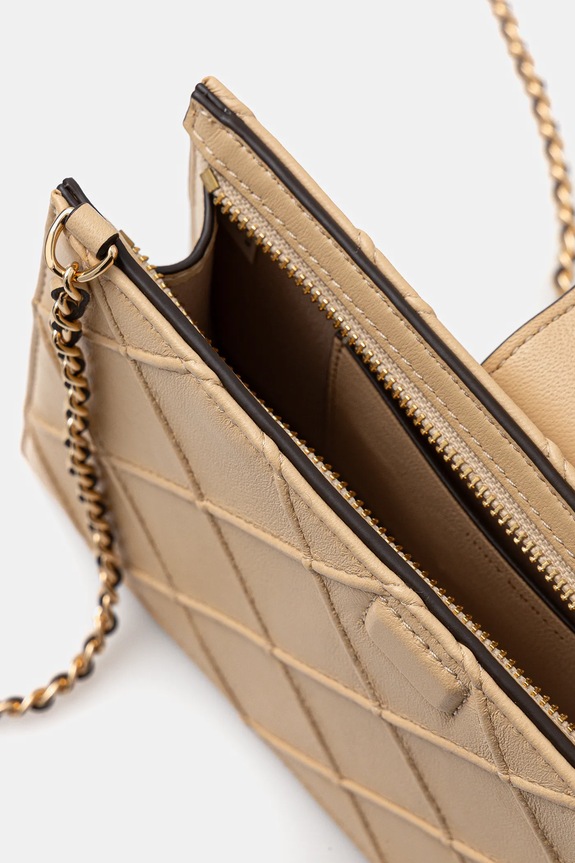 Δερμάτινη τσάντα Tory Burch Fleming 167250.700 μπεζ