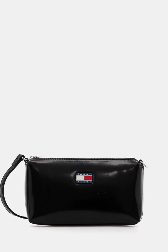 Kabelka Tommy Jeans imitácia kože čierna AW0AW18092