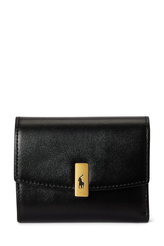 Polo Ralph Lauren leather wallet plain black 427P04992