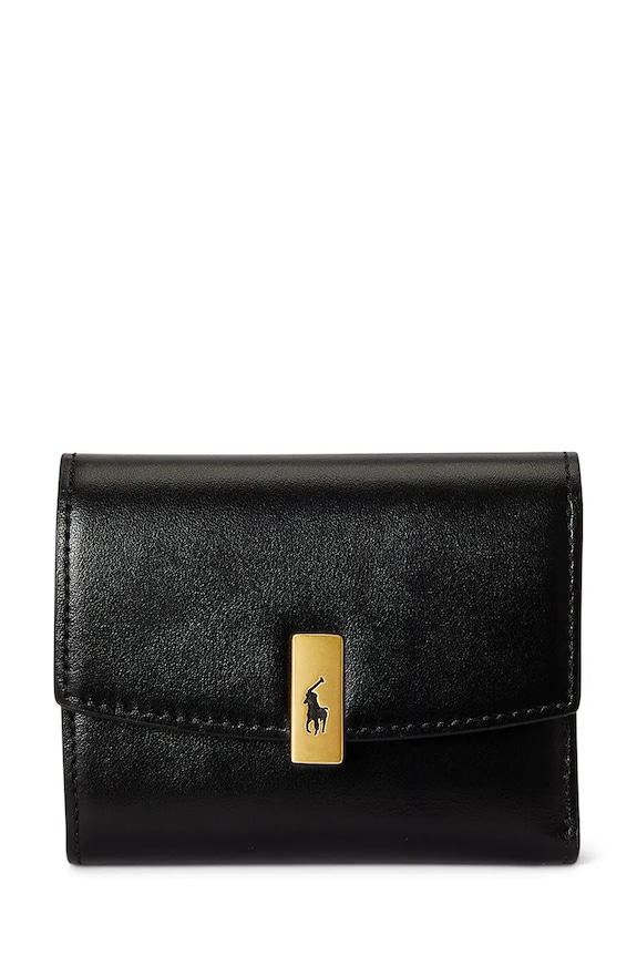 Polo Ralph Lauren leather wallet plain black 427P04992