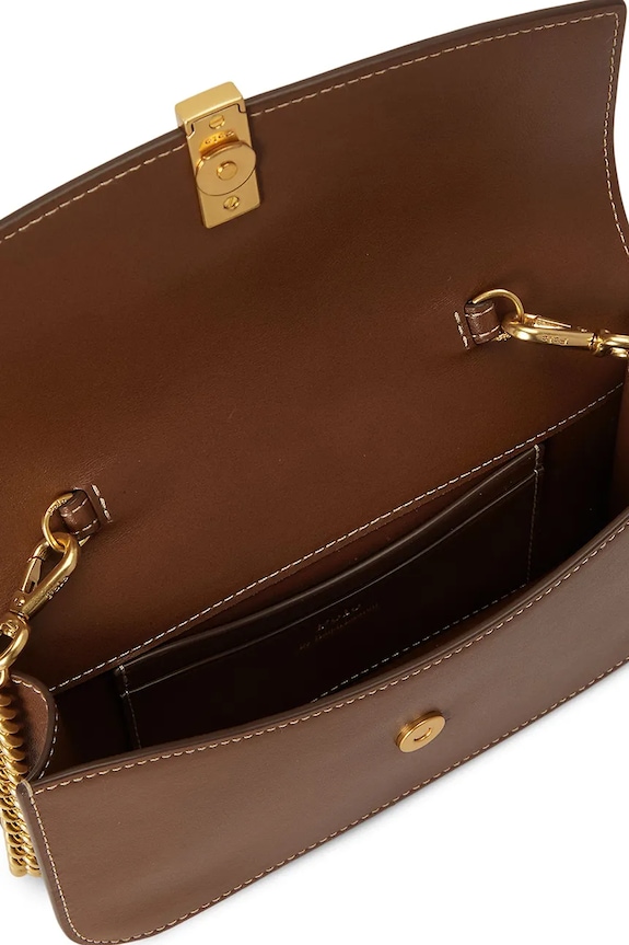 Kožna torba Polo Ralph Lauren smeđa 427P04993