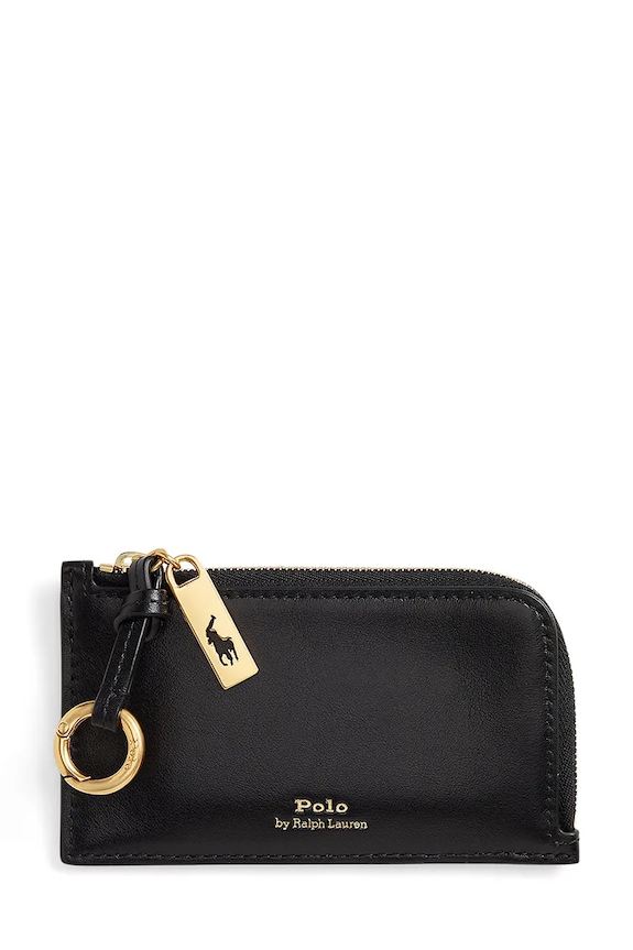Polo Ralph Lauren leather wallet plain black 427P04988