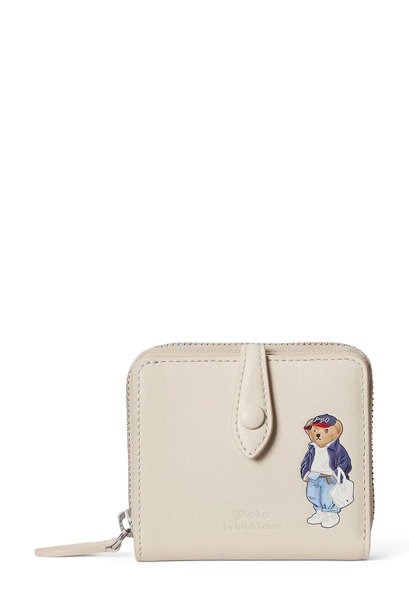 Polo Ralph Lauren portfel skórzany drobny wzór beżowy 427P05787