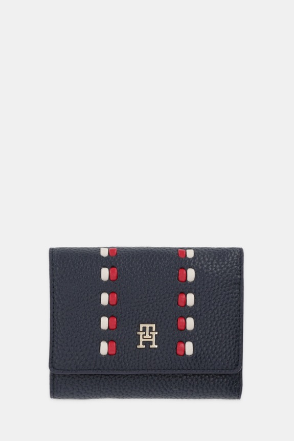 Peňaženka Tommy Hilfiger usňová koža tmavomodrá AW0AW18246