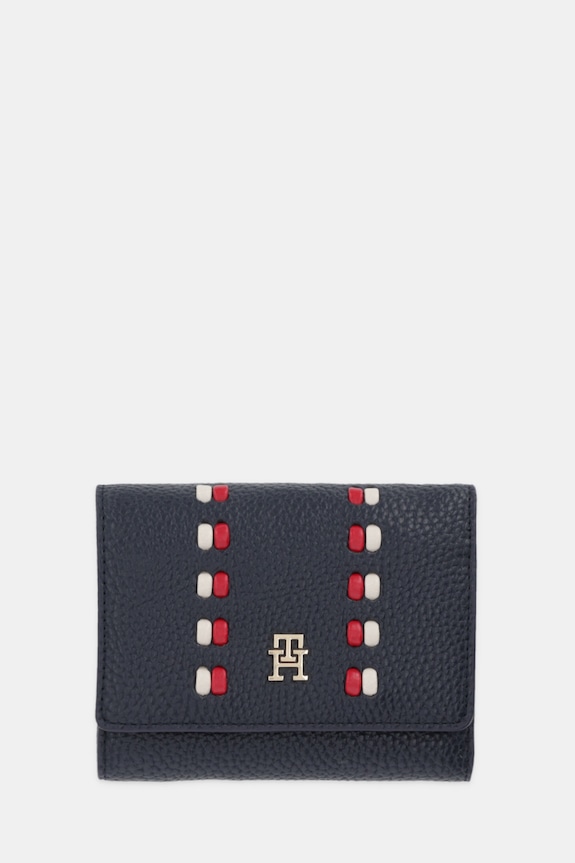 Peňaženka Tommy Hilfiger usňová koža tmavomodrá AW0AW18246