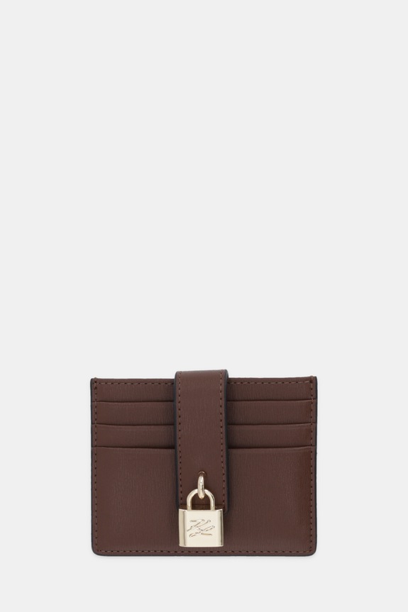 Kožené pouzdro na karty Karl Lagerfeld K/AUTOGRAPH obal na karty hnědá B1W32025