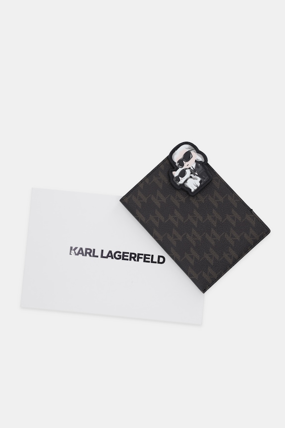 Obal na pas Karl Lagerfeld IKON MONOGRAM hnědá B1W32017