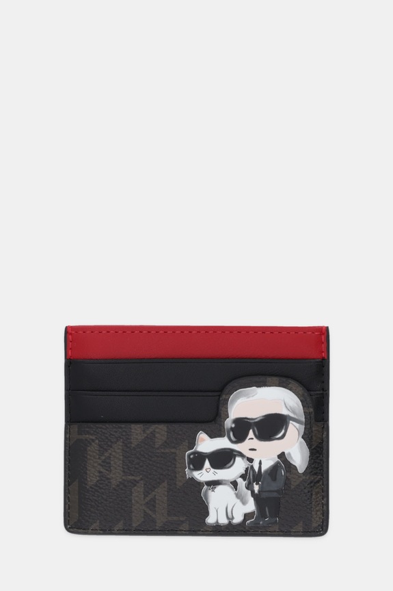 Pouzdro na karty Karl Lagerfeld IKON MONOGRAM obal na karty hnědá B1W32018