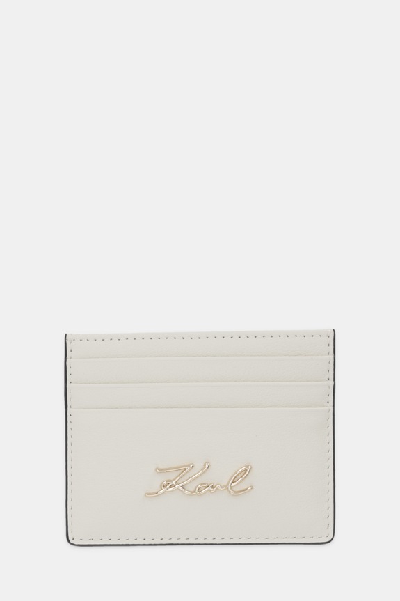 Kožené pouzdro na karty Karl Lagerfeld K/SIGNATURE obal na karty bílá B1W32034