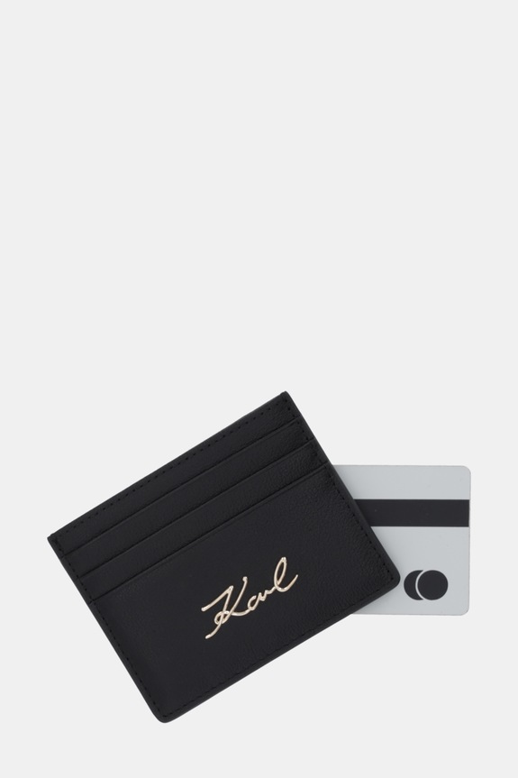 Doplňky Kožené pouzdro na karty Karl Lagerfeld K/SIGNATURE B1W32034 černá