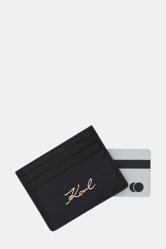 Doplňky Kožené pouzdro na karty Karl Lagerfeld K/SIGNATURE B1W32034 černá