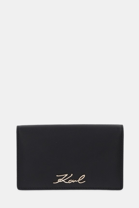 Karl Lagerfeld portfel skórzany K/SIGNATURE skóra licowa czarny B1W32035