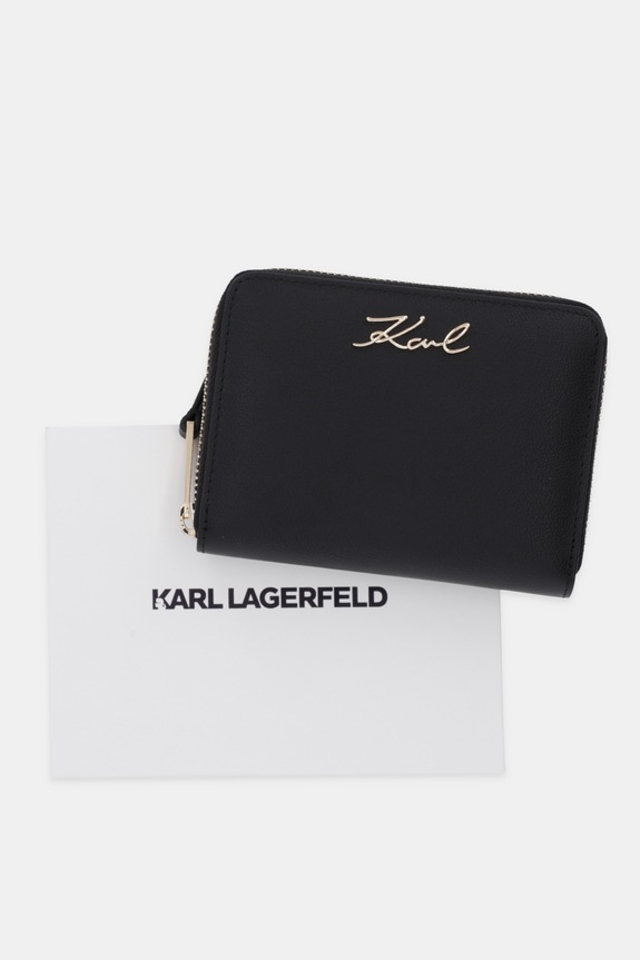 Kožená peněženka Karl Lagerfeld K/SIGNATURE B1W32036 černá