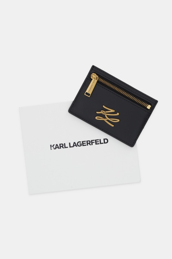 Kožni etui za kartice Karl Lagerfeld K/AUTOGRAPH crna B1W32073