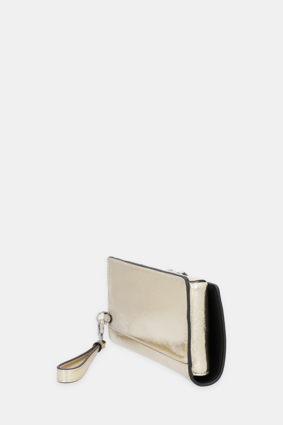 Δερμάτινο πορτοφόλι Karl Lagerfeld K/SIGNATURE B1W32077 χρυσαφί SS26