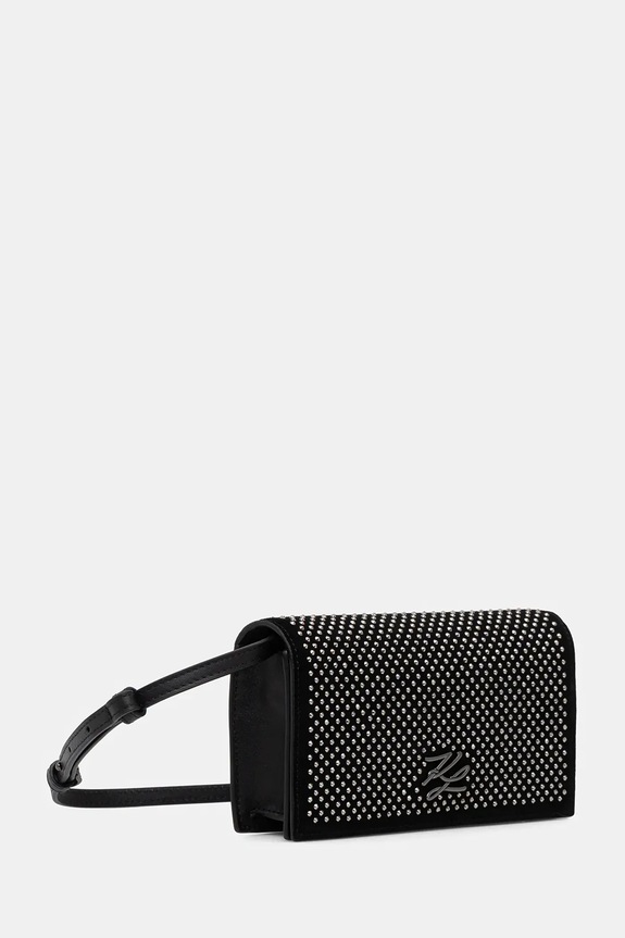 Karl Lagerfeld geantă de piele K/AUTOGRAPH B1W32071 negru SS26