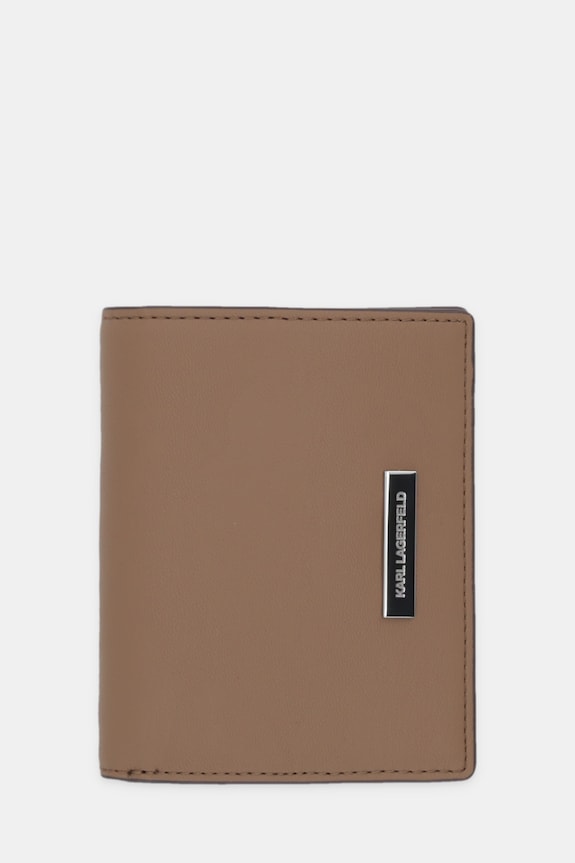 Πορτοφόλι Karl Lagerfeld IKON λείο δέρμα μπεζ B1W32004