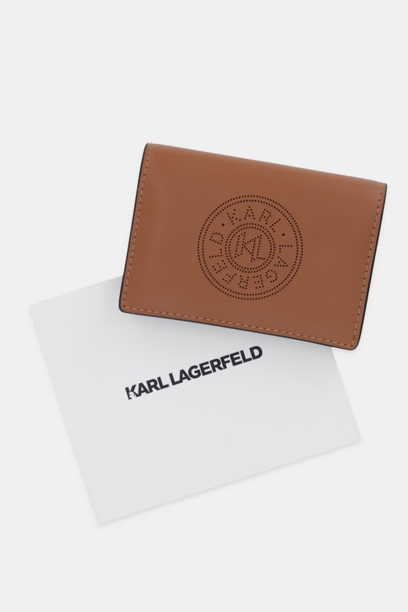 Kožená peněženka Karl Lagerfeld K/CIRCLE B1W32028 hnědá