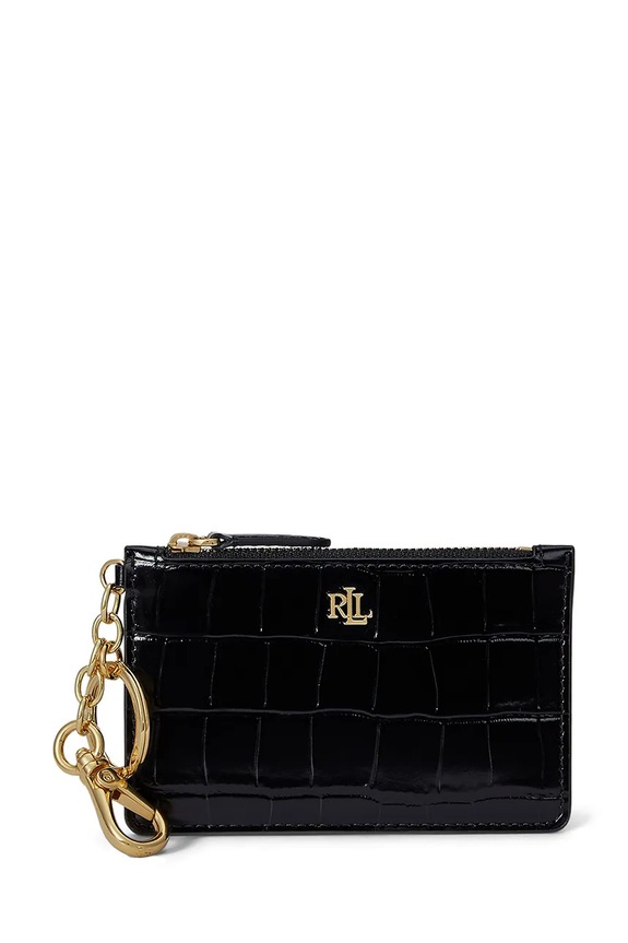 Kožená peňaženka Lauren Ralph Lauren usňová koža čierna 432979863